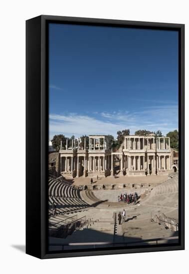 Roman Theater, Merida, UNESCO World Heritage Site, Badajoz, Extremadura, Spain, Europe-Michael-Framed Stretched Canvas