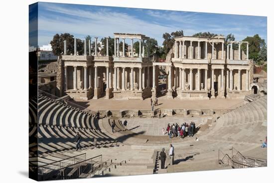 Roman Theater, Merida, UNESCO World Heritage Site, Badajoz, Extremadura, Spain, Europe-Michael-Stretched Canvas