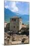 Roman Theater (Teatro Romano) and Fromage Tower, Aosta, Aosta Valley, Italian Alps, Italy, Europe-Nico Tondini-Mounted Photographic Print