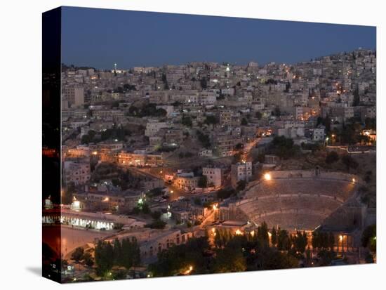 Roman Theatre at Night, Amman, Jordan, Middle East-Christian Kober-Stretched Canvas