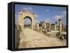 Roman Triumphal Arch and Colonnaded Street, Al Bas Site, Tyre (Sour), the South, Lebanon-Gavin Hellier-Framed Stretched Canvas