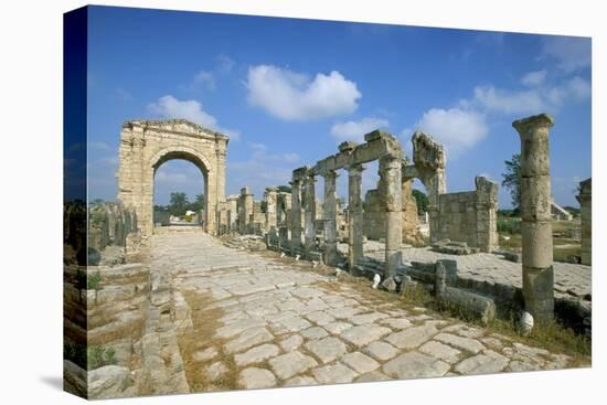 Roman Triumphal Arch and Colonnaded Street, Al Bas Site, Unesco World Heritage Site, Tyre, Lebanon-Gavin Hellier-Stretched Canvas