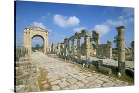 Roman Triumphal Arch and Colonnaded Street, Al Bas Site, Unesco World Heritage Site, Tyre, Lebanon-Gavin Hellier-Stretched Canvas