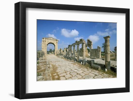 Roman Triumphal Arch and Colonnaded Street, Al Bas Site, Unesco World Heritage Site, Tyre, Lebanon-Gavin Hellier-Framed Photographic Print