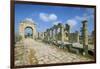 Roman Triumphal Arch and Colonnaded Street, Al Bas Site, Unesco World Heritage Site, Tyre, Lebanon-Gavin Hellier-Framed Premium Photographic Print