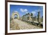 Roman Triumphal Arch and Colonnaded Street, Al Bas Site, Unesco World Heritage Site, Tyre, Lebanon-Gavin Hellier-Framed Photographic Print