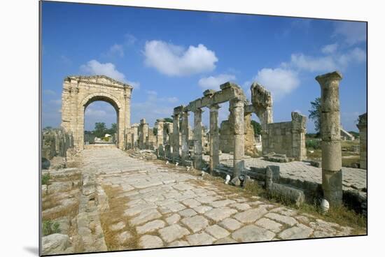 Roman Triumphal Arch and Colonnaded Street, Al Bas Site, Unesco World Heritage Site, Tyre, Lebanon-Gavin Hellier-Mounted Photographic Print