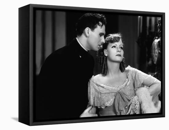 ROMANCE, 1930 directed by CLARENCE BROWN Gavin Gordon / Greta Garbo (b/w photo)-null-Framed Stretched Canvas