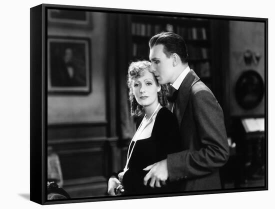 ROMANCE, 1930 directed by CLARENCE BROWN Greta Garbo / Gavin Gordon (b/w photo)-null-Framed Stretched Canvas