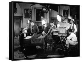 ROMANCE, 1930 directed by CLARENCE BROWN On the set; Greta Garbo, Gavin Gordon and the director Cla-null-Framed Stretched Canvas