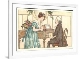 Romance at the Clavier-null-Framed Premium Giclee Print