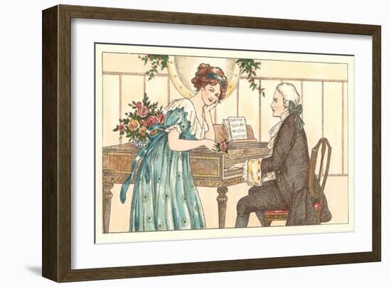 Romance at the Clavier-null-Framed Art Print