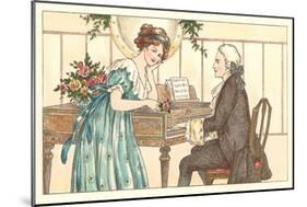 Romance at the Clavier-null-Mounted Art Print