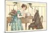 Romance at the Clavier-null-Mounted Art Print