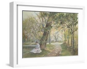 Romance at the Pond-Armande Langelier-Framed Art Print