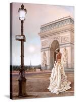 Romance in Paris II-John Silver-Stretched Canvas
