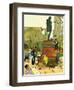 "Romance Under Shakespeare's Statue," April 28, 1945-Mead Schaeffer-Framed Giclee Print