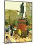 "Romance Under Shakespeare's Statue," April 28, 1945-Mead Schaeffer-Mounted Giclee Print