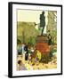 "Romance Under Shakespeare's Statue," April 28, 1945-Mead Schaeffer-Framed Giclee Print