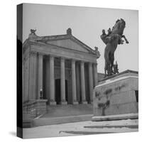 Romanesque Columns and Designs Decorating the Exterior of the University of Oklahoma Law School-Cornell Capa-Stretched Canvas