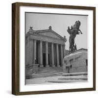 Romanesque Columns and Designs Decorating the Exterior of the University of Oklahoma Law School-Cornell Capa-Framed Premium Photographic Print