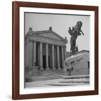 Romanesque Columns and Designs Decorating the Exterior of the University of Oklahoma Law School-Cornell Capa-Framed Premium Photographic Print