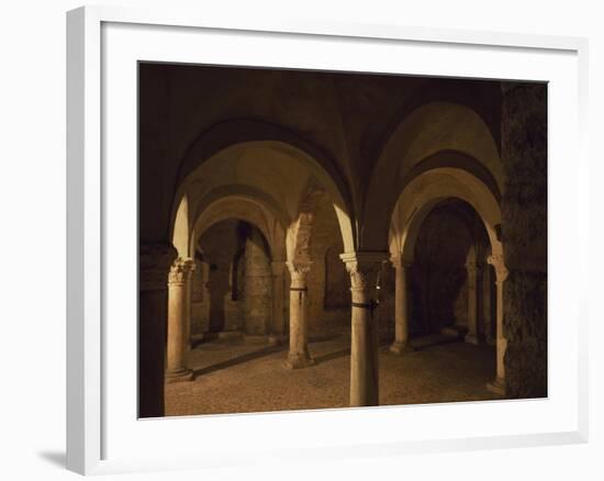 Romanesque Crypt in Brescia Cathedral, Brescia, Italy-null-Framed Giclee Print