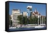 Romania, Black Sea Coast, Constanta, Tomis Tourist Port and Marina-Walter Bibikow-Framed Stretched Canvas