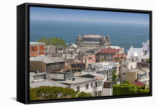 Romania, Black Sea Coast, Constanta, View with Constanta Casino-Walter Bibikow-Framed Stretched Canvas