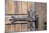 Romania. Brasov. Detail of church exterior. Wood door hinge.-Emily Wilson-Mounted Photographic Print
