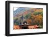 Romania, Brasov. Poarta Schei district. Clock Tower in autumn.-Emily Wilson-Framed Photographic Print