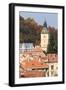 Romania, Brasov. Poarta Schei district., George Street. Clock Tower.-Emily Wilson-Framed Photographic Print