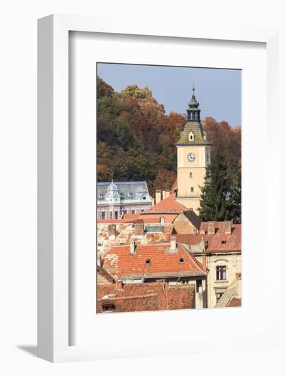 Romania, Brasov. Poarta Schei district., George Street. Clock Tower.-Emily Wilson-Framed Photographic Print