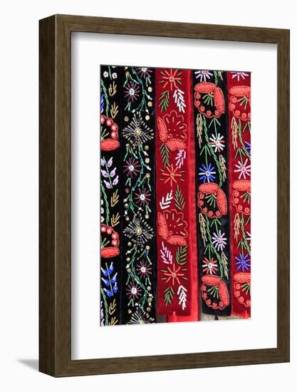 Romania. Brasov. Traditional stitching and embroidery.-Emily Wilson-Framed Photographic Print