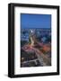 Romania, Bucharest, Piata Universitatii, Coltea Hospital at Dusk-Walter Bibikow-Framed Photographic Print