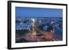 Romania, Bucharest, Piata Universitatii, Coltea Hospital at Dusk-Walter Bibikow-Framed Photographic Print