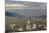 Romania, Bucovina, Campulung Moldovenesc, Fall colors. Churches in valley.-Emily Wilson-Mounted Photographic Print