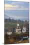 Romania, Bucovina, Campulung Moldovenesc, Fall colors. Churches in valley.-Emily Wilson-Mounted Photographic Print