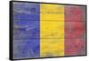 Romania Country Flag - Barnwood Painting-Lantern Press-Framed Stretched Canvas