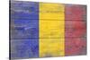 Romania Country Flag - Barnwood Painting-Lantern Press-Stretched Canvas