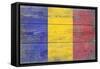 Romania Country Flag - Barnwood Painting-Lantern Press-Framed Stretched Canvas