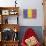 Romania Country Flag - Barnwood Painting-Lantern Press-Art Print displayed on a wall