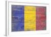 Romania Country Flag - Barnwood Painting-Lantern Press-Framed Art Print