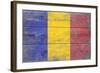 Romania Country Flag - Barnwood Painting-Lantern Press-Framed Art Print