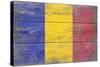 Romania Country Flag - Barnwood Painting-Lantern Press-Stretched Canvas