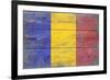 Romania Country Flag - Barnwood Painting-Lantern Press-Framed Art Print