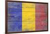 Romania Country Flag - Barnwood Painting-Lantern Press-Framed Art Print