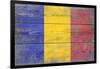 Romania Country Flag - Barnwood Painting-Lantern Press-Framed Art Print