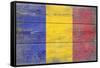 Romania Country Flag - Barnwood Painting-Lantern Press-Framed Stretched Canvas