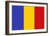 Romania Country Flag - Letterpress-Lantern Press-Framed Art Print